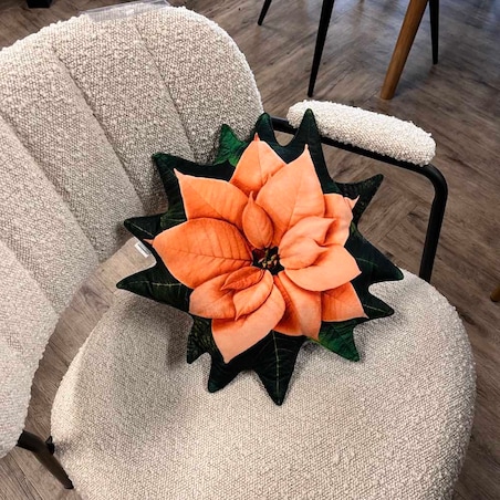 Poduszka mała Gwiazda Betlejemska herbaciana Poinsencja