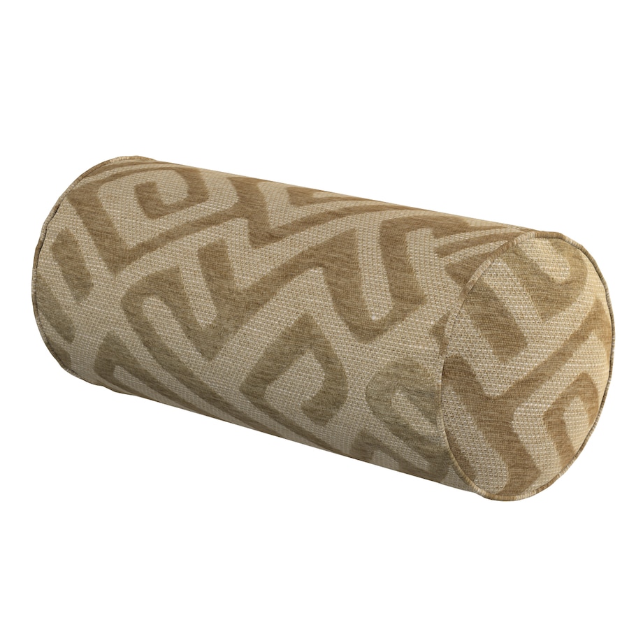 Poduszka wałek prosty, kawowe wzory na beżowym tle, Ø16 x 40 cm, Cosy Home