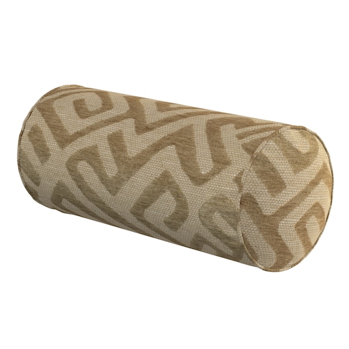 Poduszka wałek prosty, kawowe wzory na beżowym tle, Ø16 x 40 cm, Cosy Home