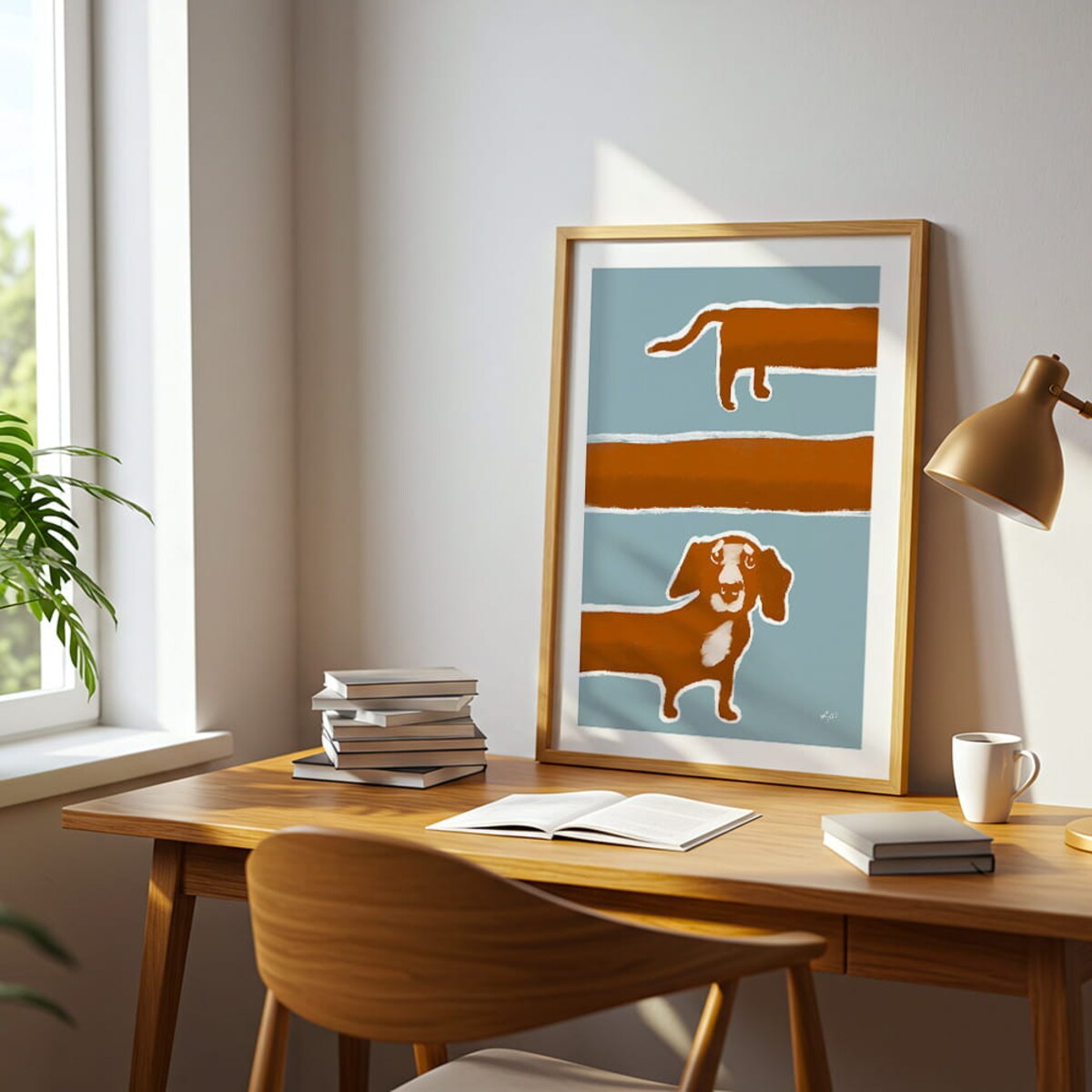 plakat długi pies 70x100