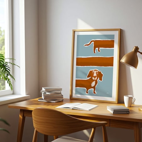 plakat długi pies 70x100