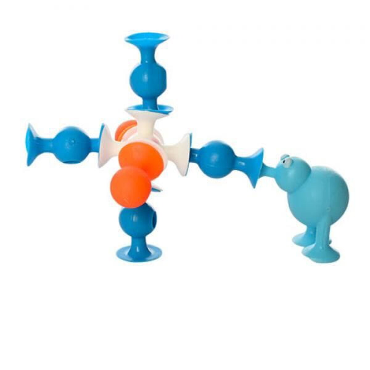 Wesołe stworki 59 el - silikonowe klocki konstrukcyjne przyssawki