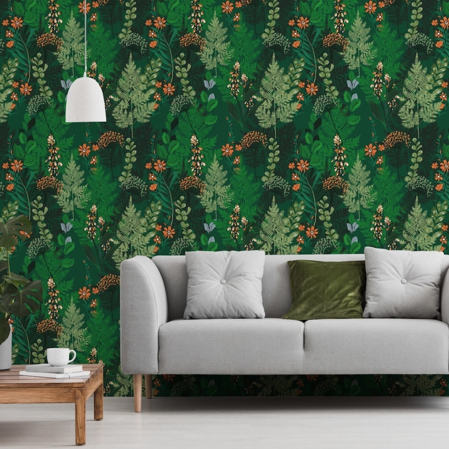 Tapeta KWIATY Paproć Liście Natura