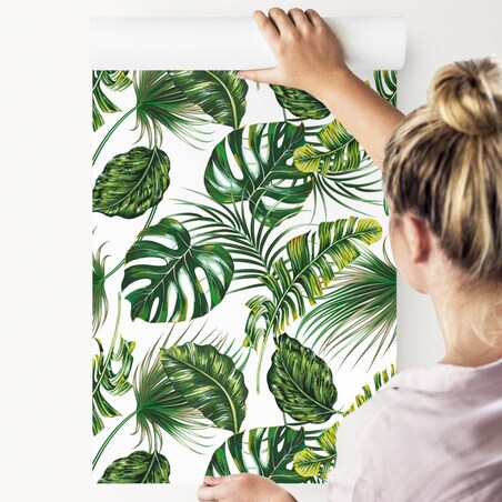 Tapeta Zielone Liście Tropikalne Natura