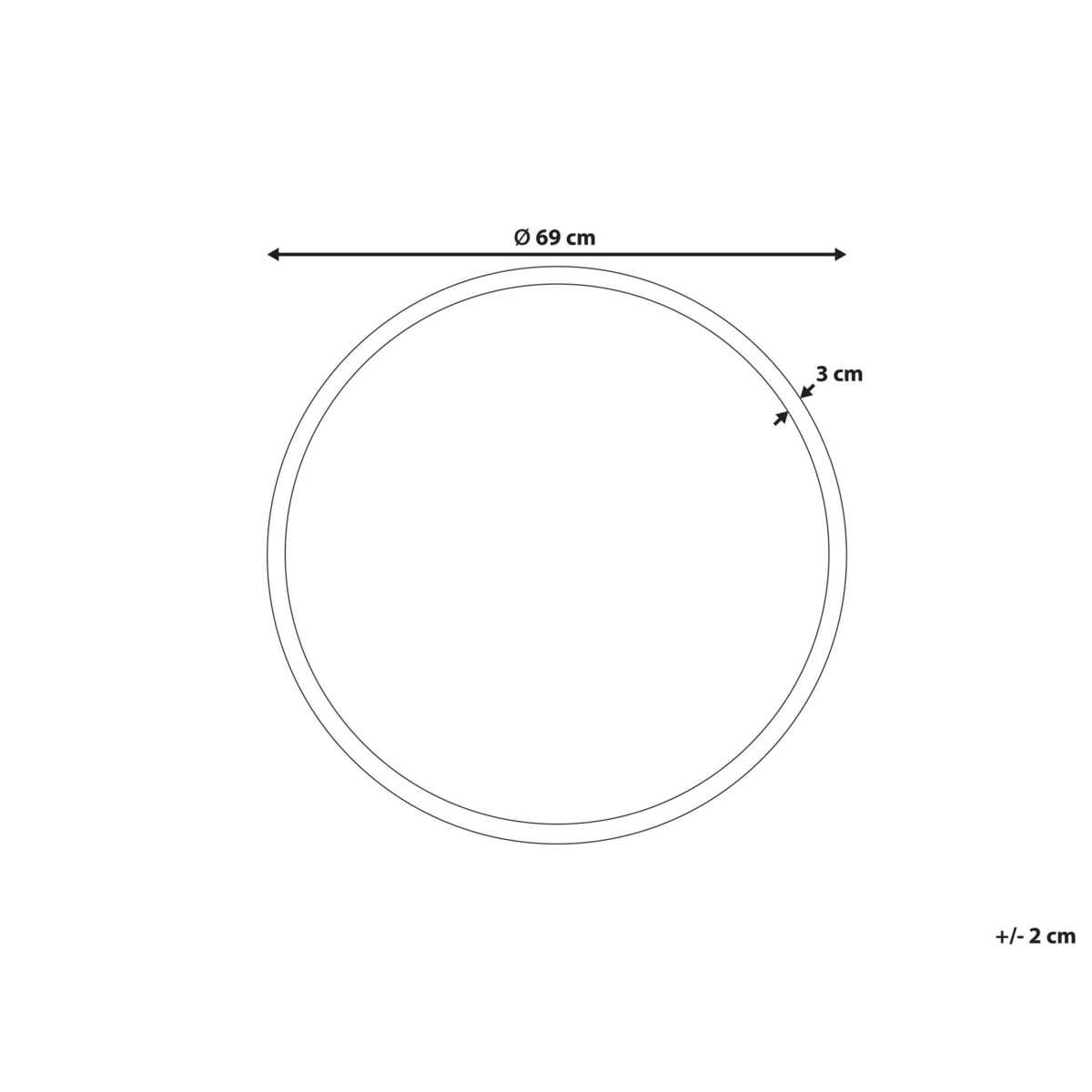 Lustro ścienne MARTEL 69 cm 69 cm Czarny