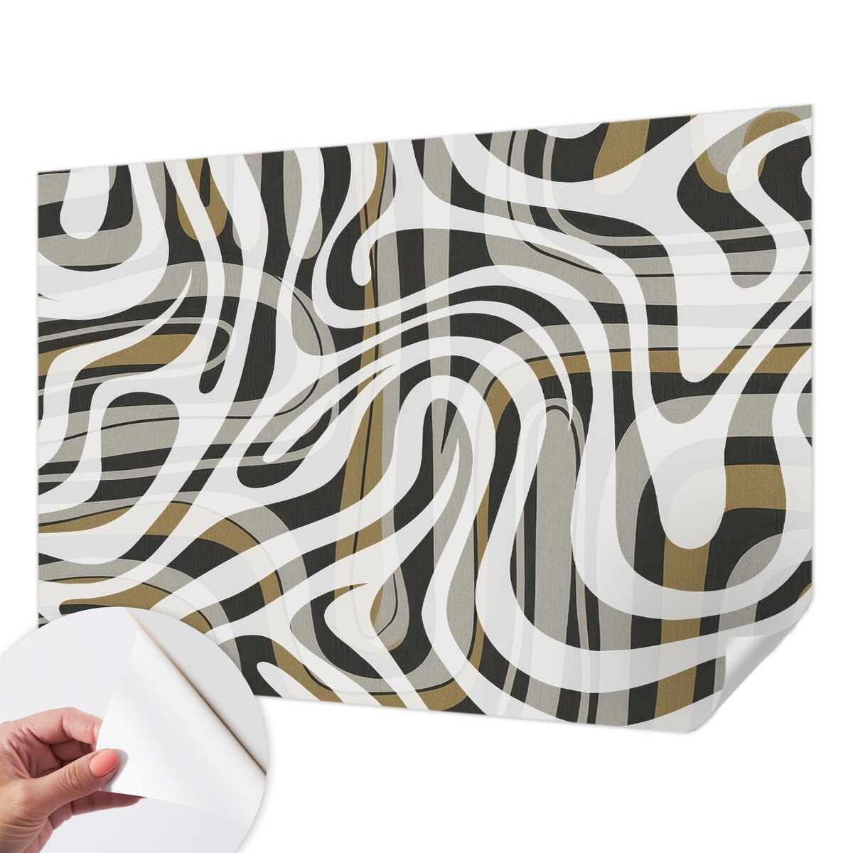 Fototapeta samoprzylepna 312x219 cm - Abstrakcyjne linie, tapeta ścienna biała