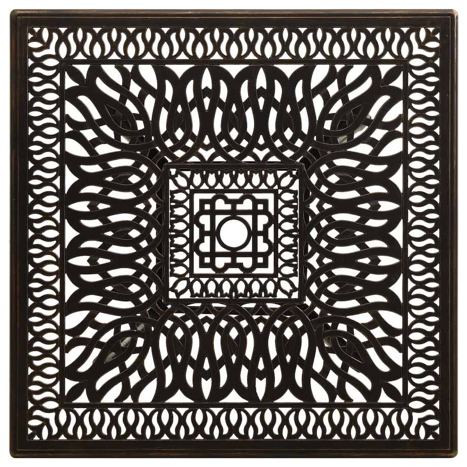 vidaXL Stół ogrodowy, brązowy, 90x90x73 cm, odlewane aluminium