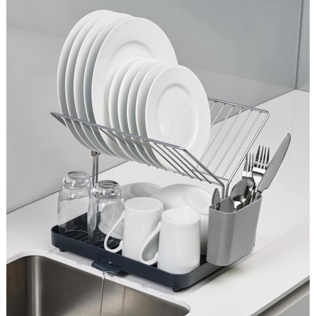 Suszarka do naczyń grafitowo-szara Y-Rack, 35.8 x 30.3 x 28.5 cm, Joseph Joseph