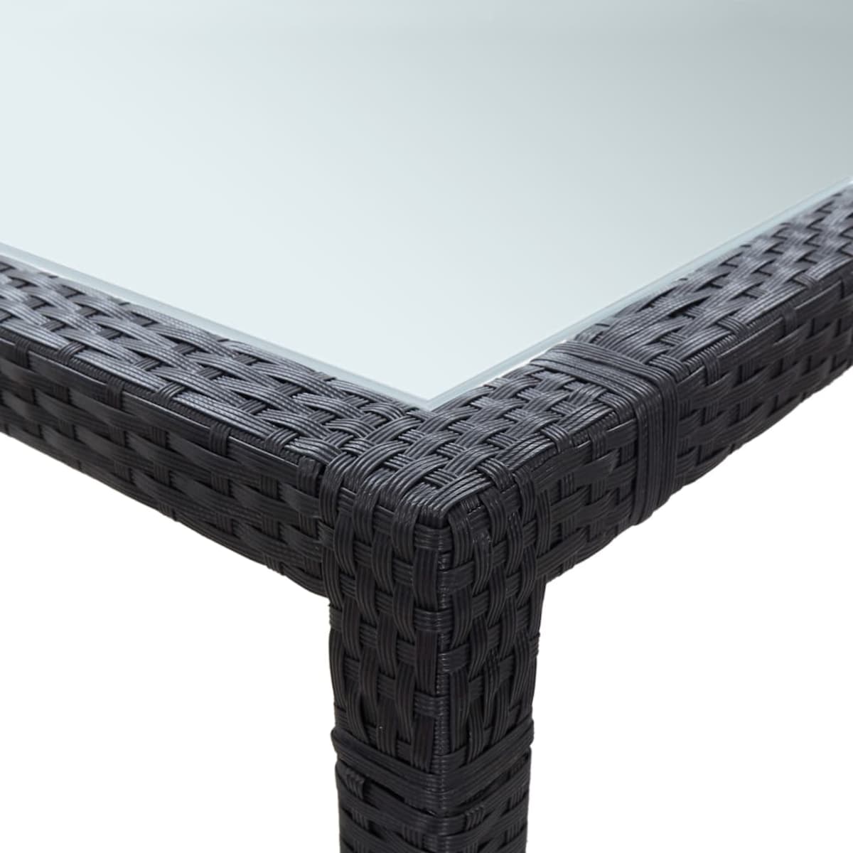 vidaXL Stół ogrodowy, czarny, 200x150x74 cm, polirattan