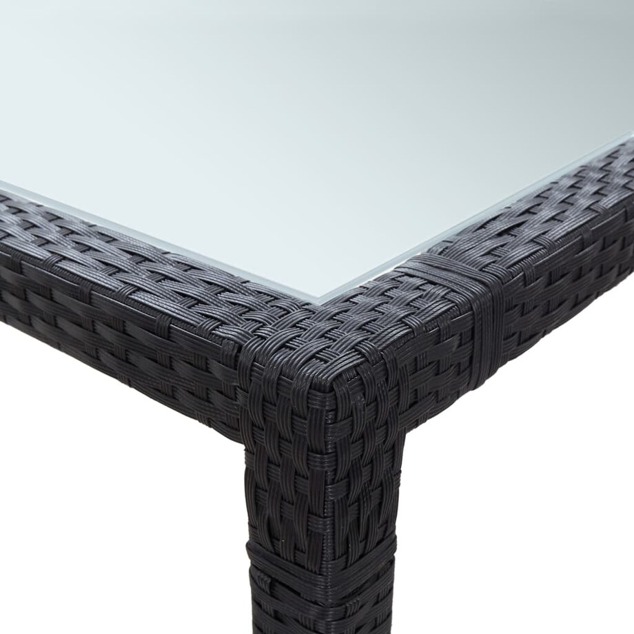 vidaXL Stół ogrodowy, czarny, 200x150x74 cm, polirattan