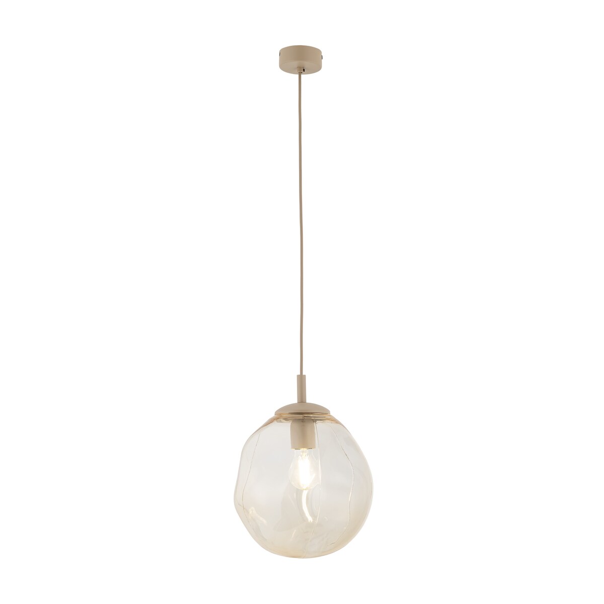 Lampa wisząca TK Lighting LAVA M SABIA 11327 beżowo-koniakowa E27 regulowana wysokość 175 cm