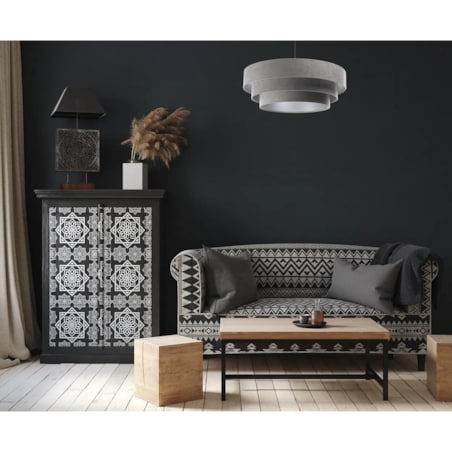 Lampa wisząca TRIO szara/srebrna