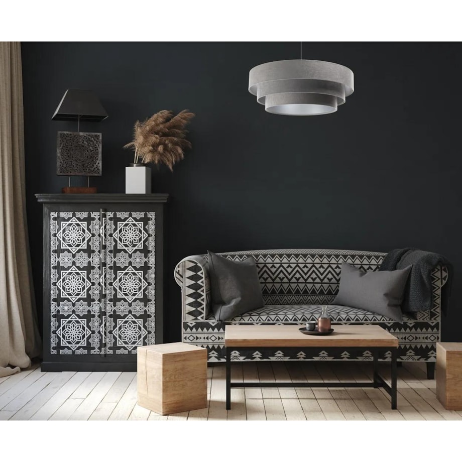 Lampa wisząca TRIO szara/srebrna