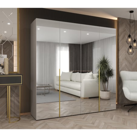 Szafa uchylna otwierana ALICANTE 3 200 wys. 202 cm Kaszmir + u. Złoty