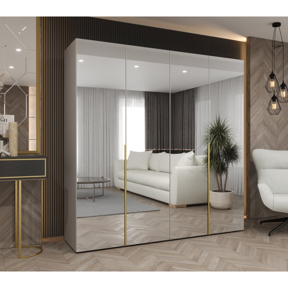 Szafa uchylna otwierana ALICANTE 3 200 wys. 202 cm Kaszmir + u. Złoty