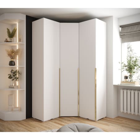 Garderoba wysoka do przedpokoju INOVA 1 Z4 biały+złoty