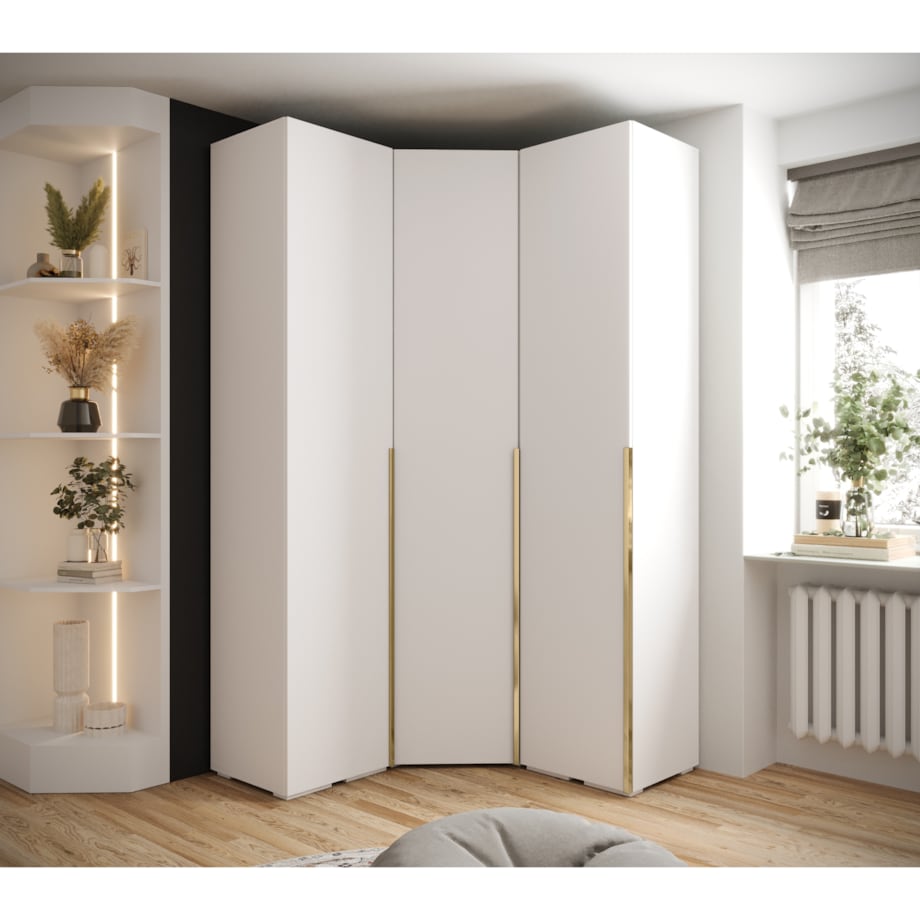 Garderoba wysoka do przedpokoju INOVA 1 Z4 biały+złoty