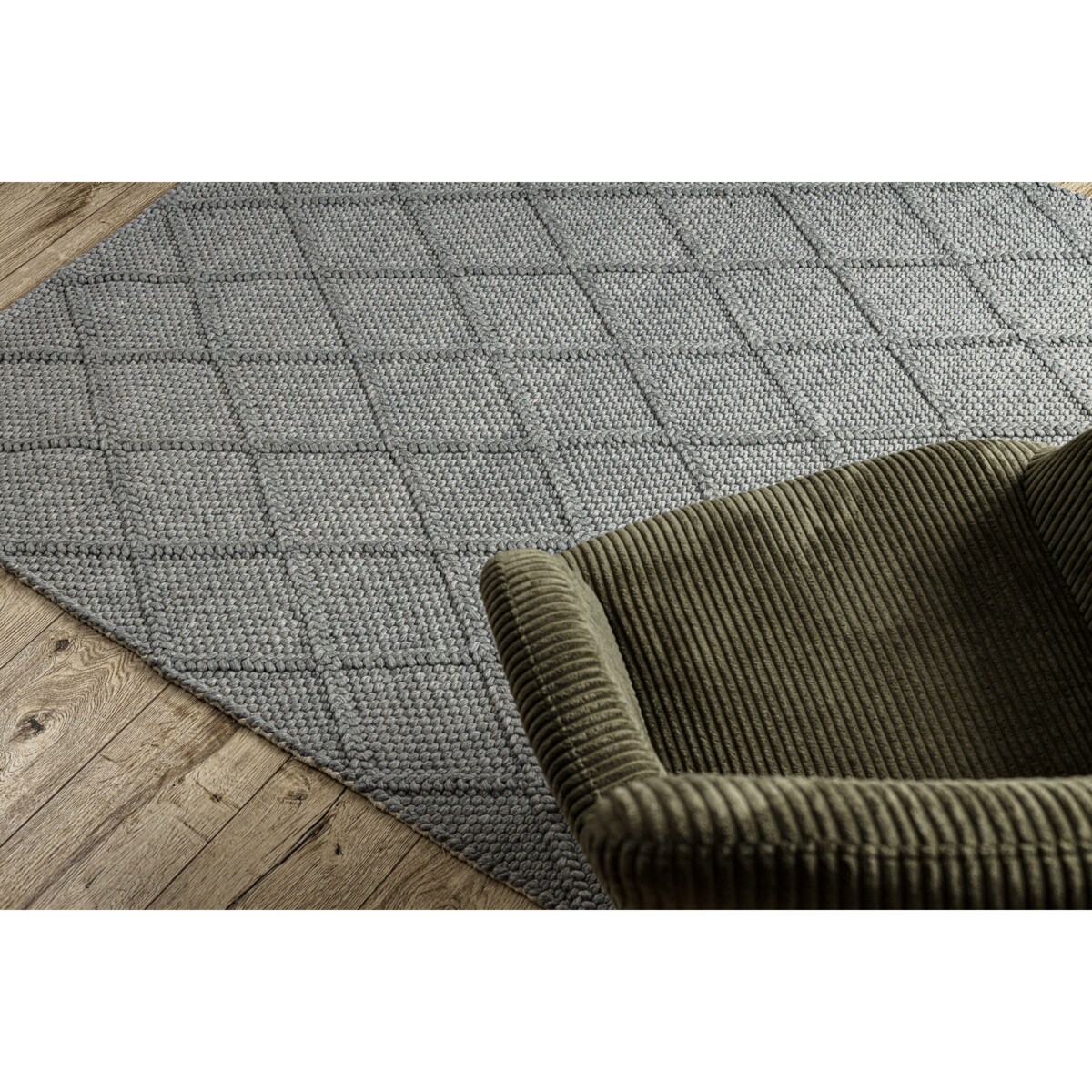 Dywan wełniany TAHAR 99001G szary - RĘCZNIE 90x150 cm