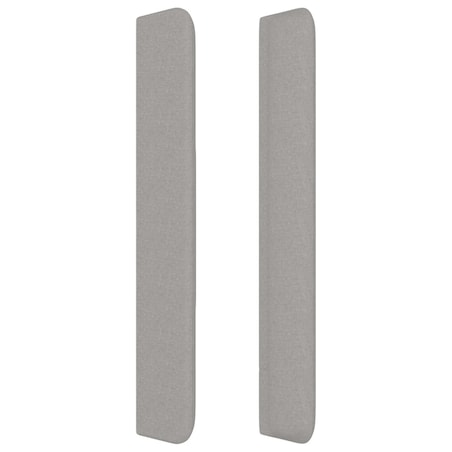 vidaXL Zagłówek uszak, jasnoszary, 203x16x118/128 cm, tkanina