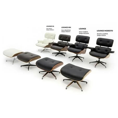 Komfortowy fotel Lounge obrotowy do gabinetu czarny orzech, King Home