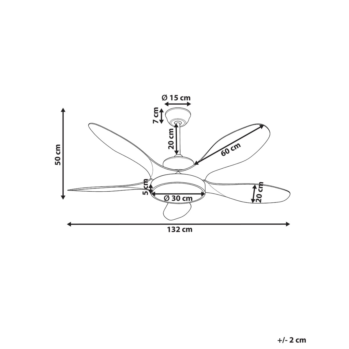 Wentylator sufitowy z lampą BARBET Jasnobrązowy