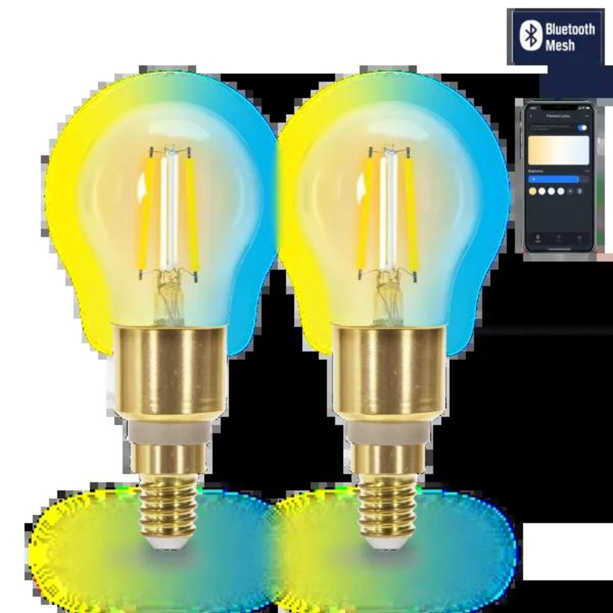 inteligentna żarówka bluetooth mesh g45 4.5w cct 2 szt. ,z pilotem