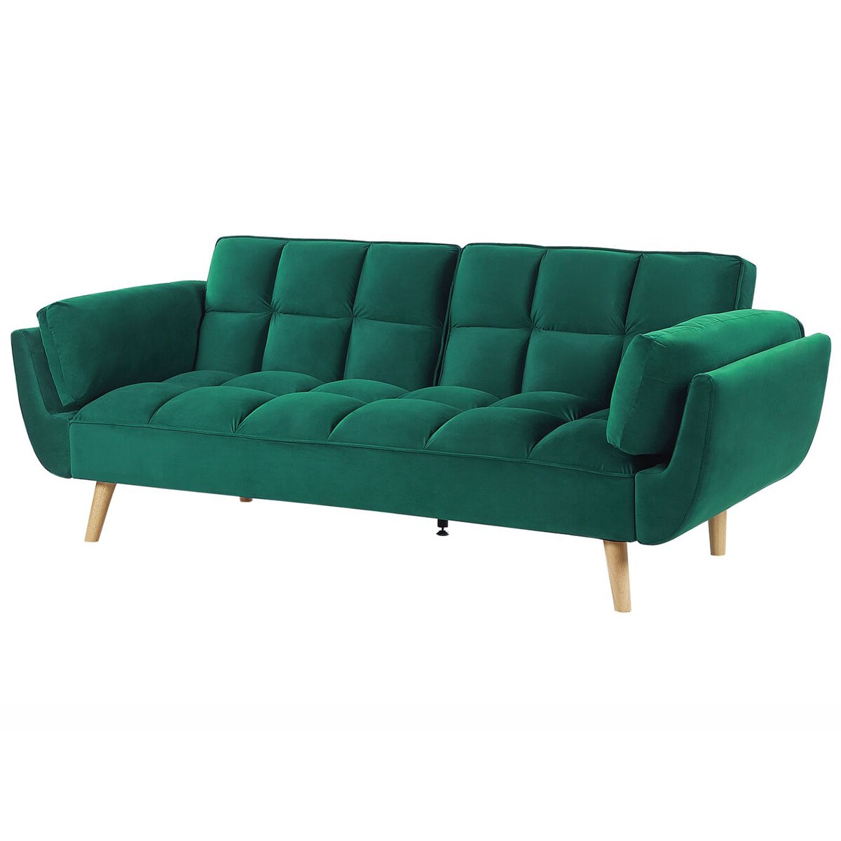Sofa rozkładana dla 3 osób ASBY Welur Zielony