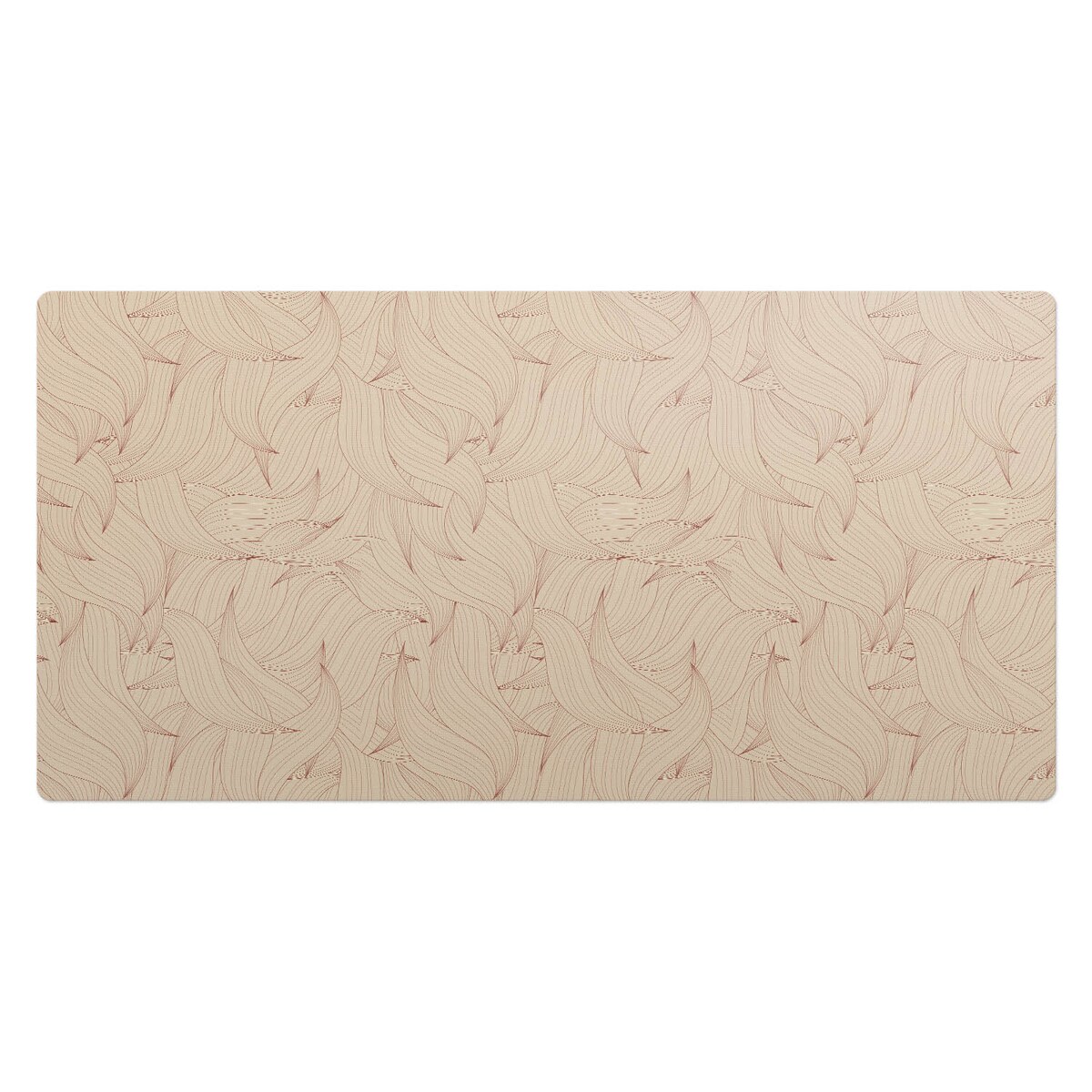 Beżowa mata na biurko Faliste linie abstrakcji, 90x45 cm