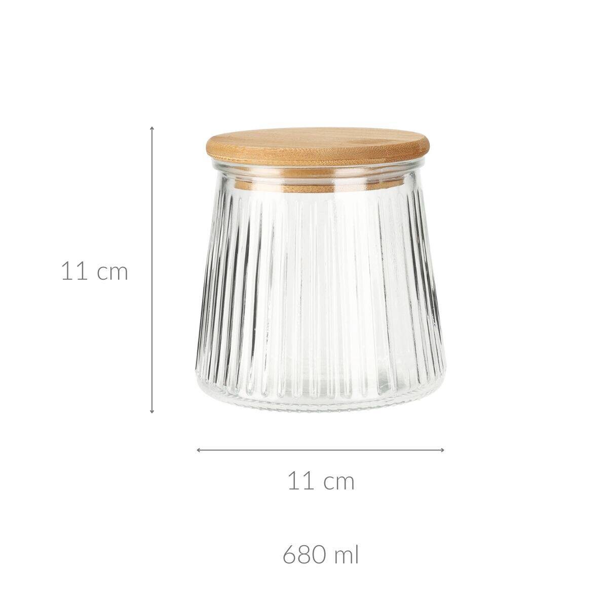 Słoik z bambusową pokrywką, szczelne zamknięcie