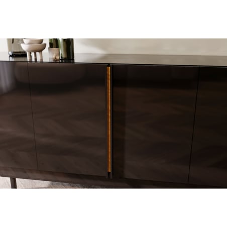 Elegancka czarna komoda Dancan ARTEMISA ze złotymi dodatkami