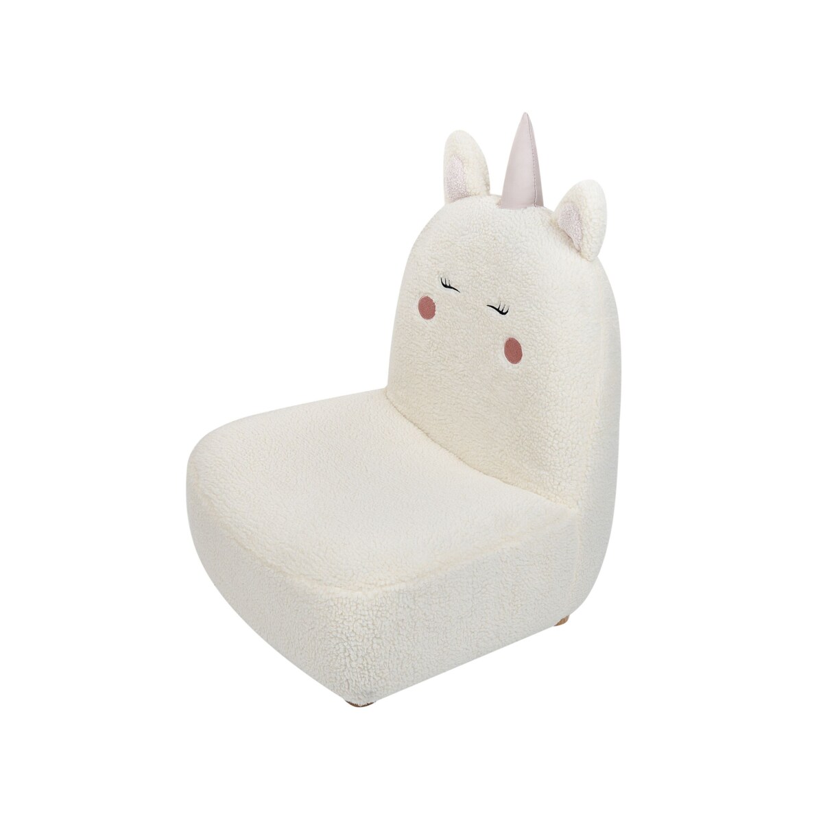 Fotel dziecięcy jednorożec teddy biały LULEA