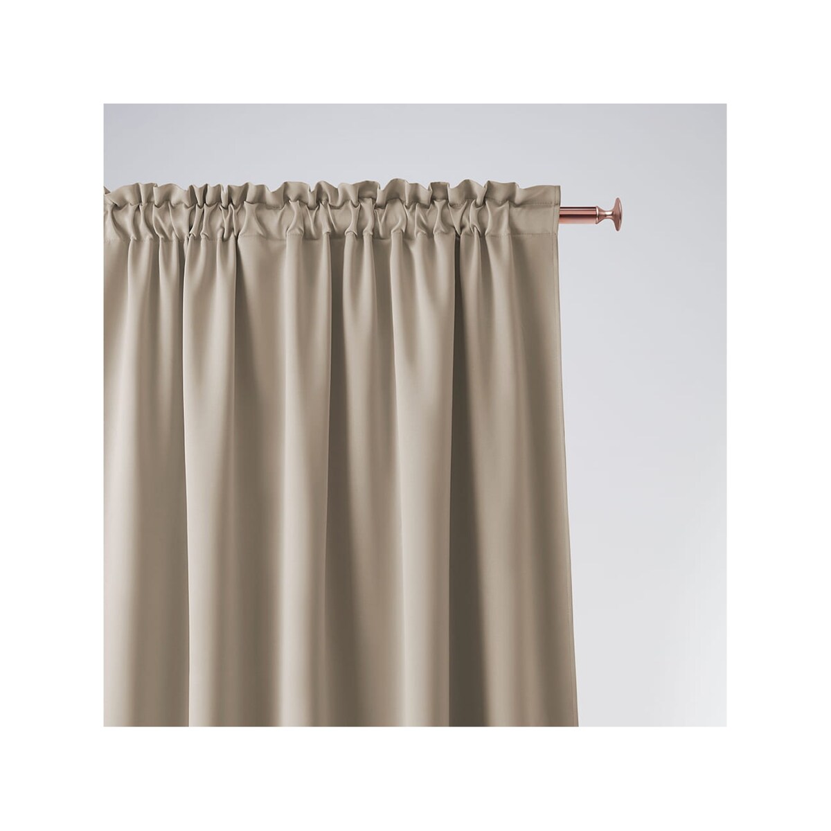 Gotwa Zasłona do Salonu Beżowa 140 x 280 Taśma Żabki Tunel Aura Boho Gładka