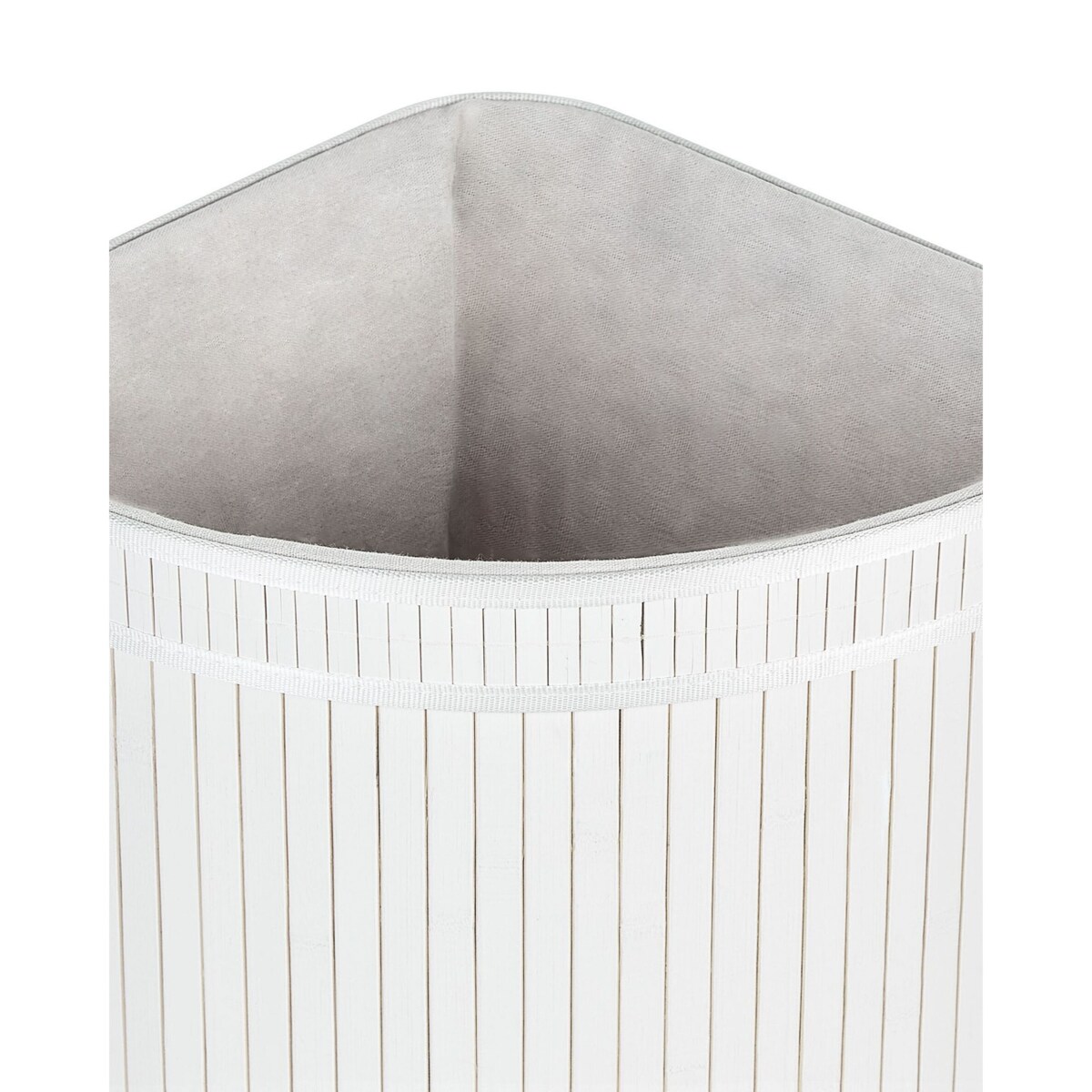 Kosz bambusowy z pokrywką biały BADULLA