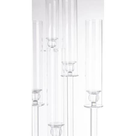 Świecznik ozdobny szklany na 5 świec 104x33x20 cm MULTISY transparent