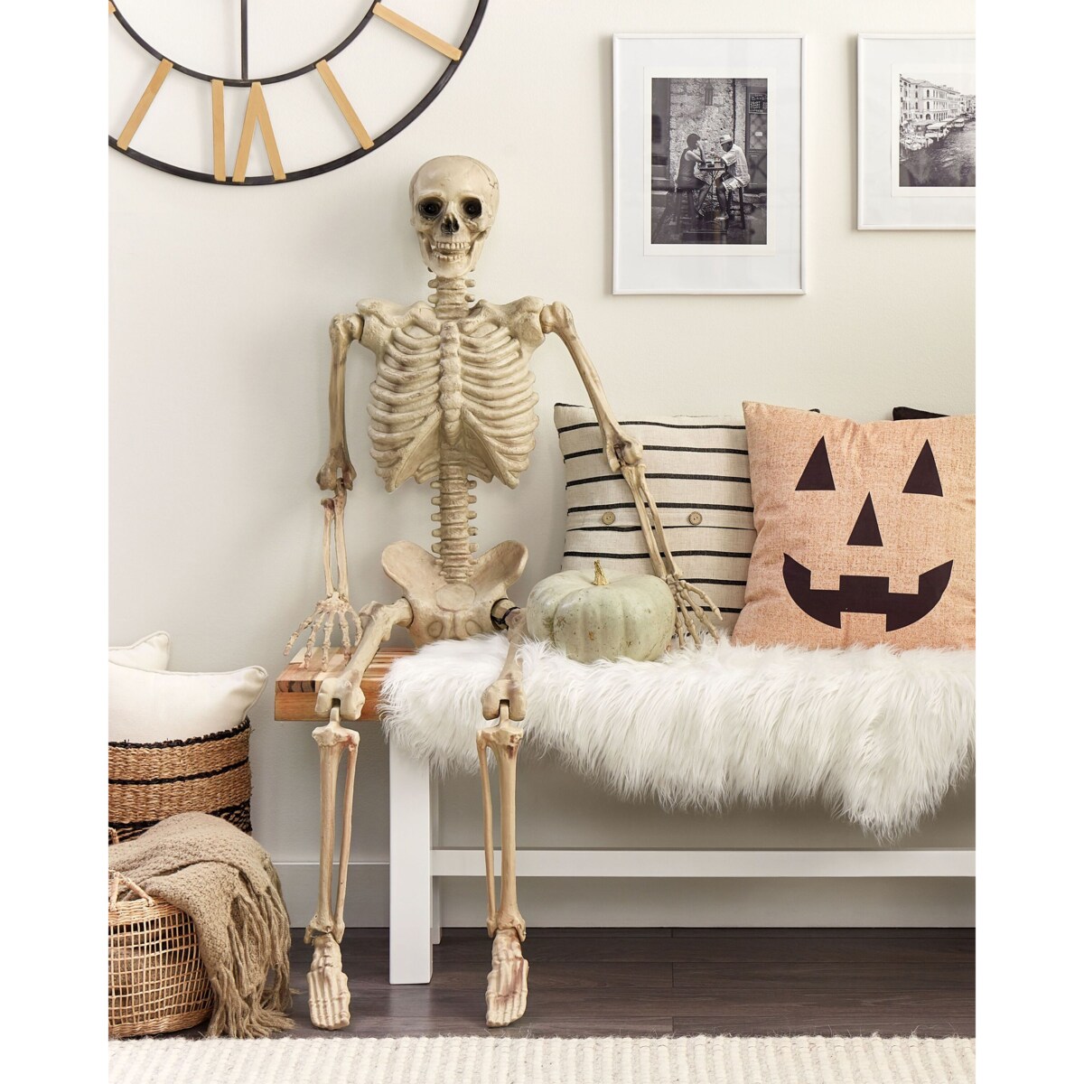 Zestaw 3 koszy na kwiaty z trawy morskiej naturalny z czarnym RASBORA