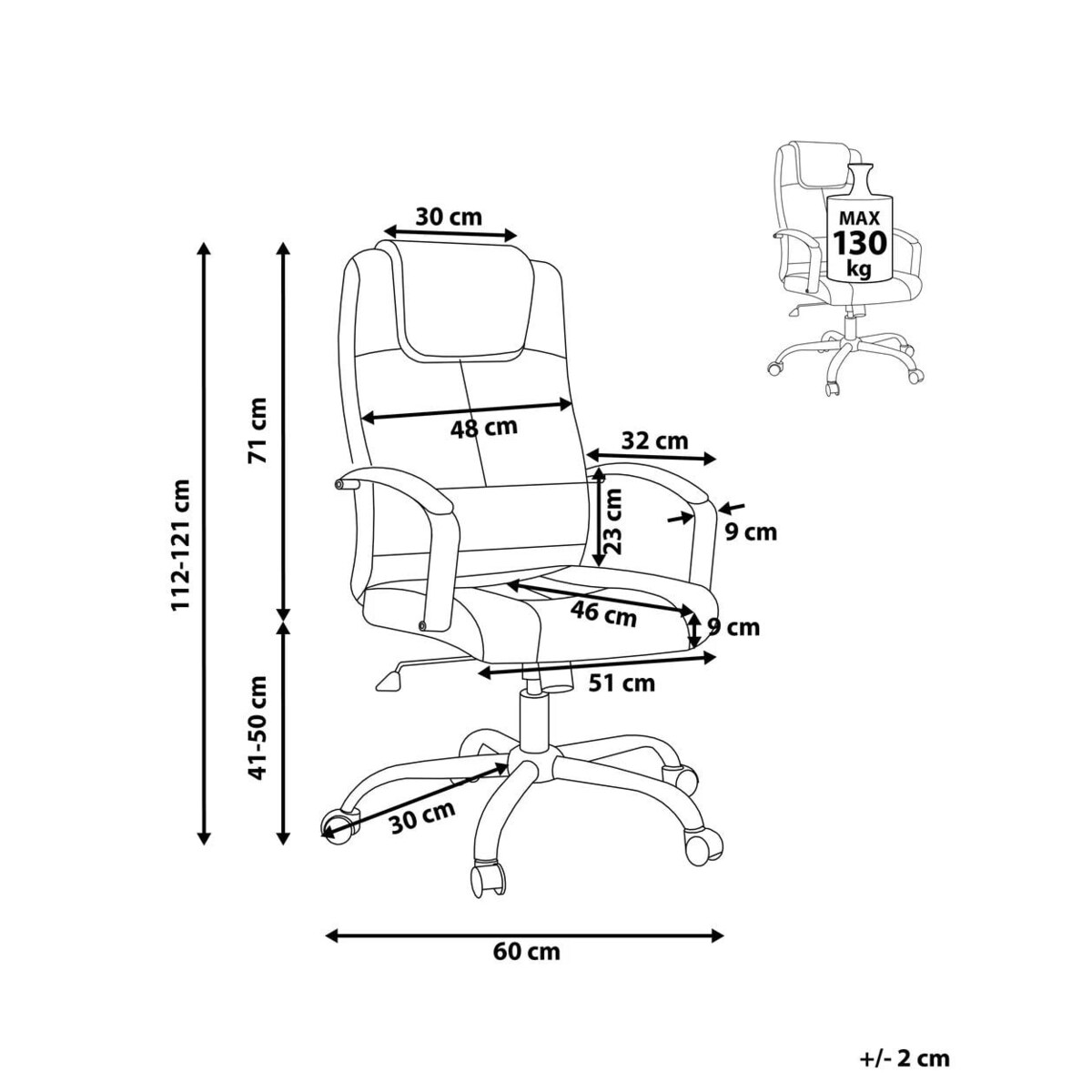 Fotel biurowy WINNER Ekoskóra Brązowy