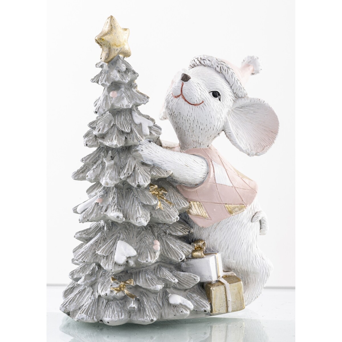 Figurka MYSZKA z choinką 11x9x16 cm EGER