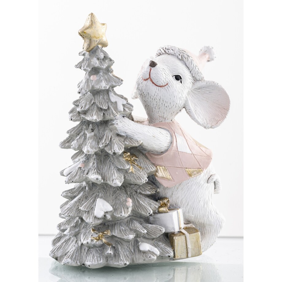 Figurka MYSZKA z choinką 11x9x16 cm EGER