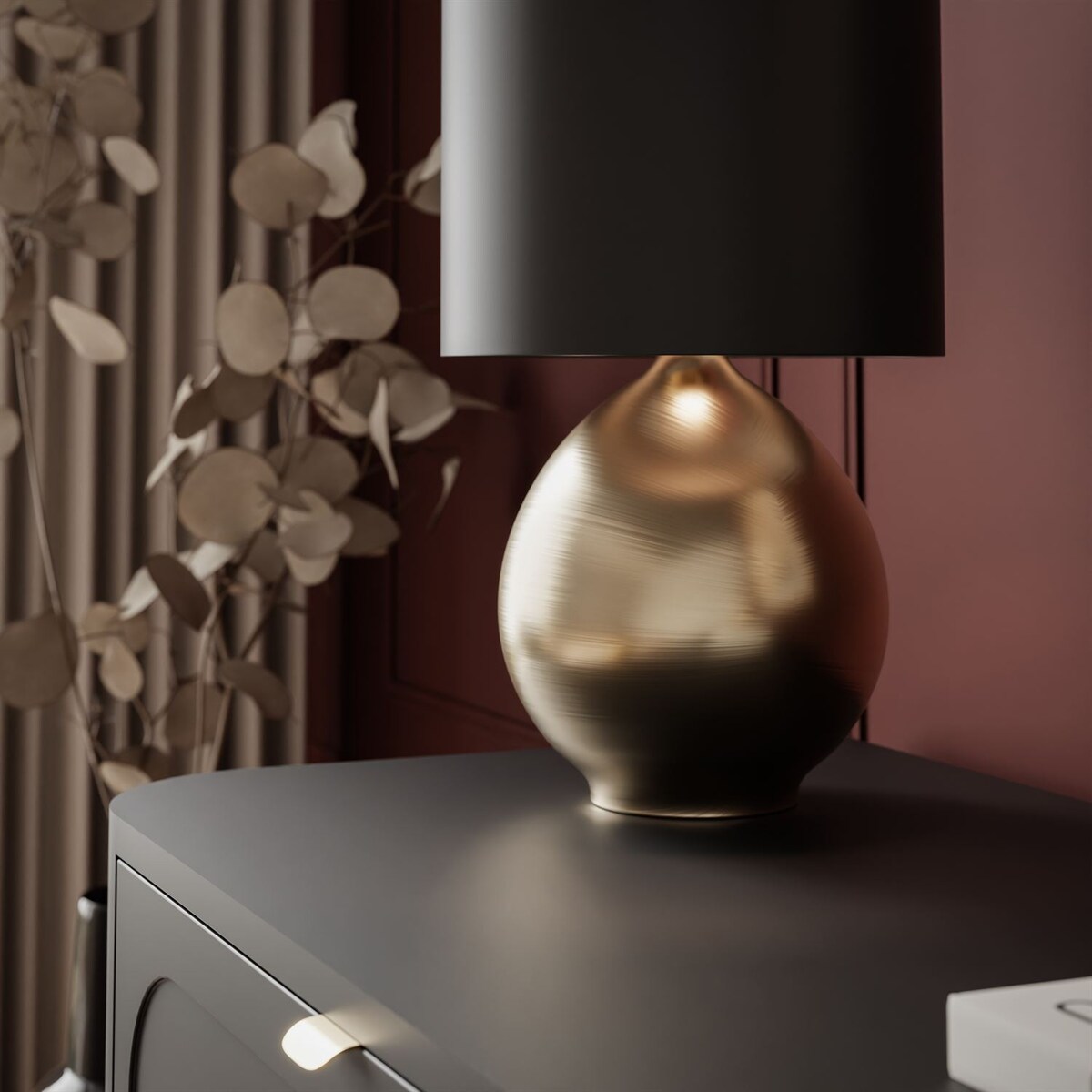 Komoda SHADOW II 6S z szufladami, nóżki skośne złote