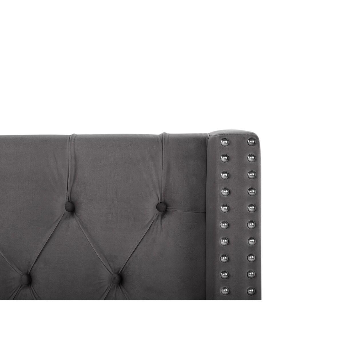 Łóżko z pojemnikiem Welur LUBBON 160 x 200 cm Szary