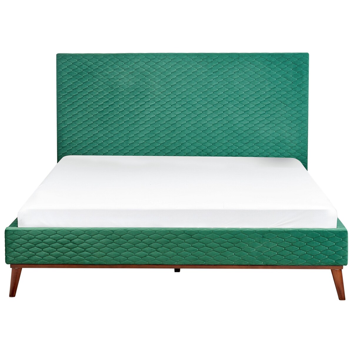 Łóżko welurowe 160 x 200 cm zielone BAYONNE