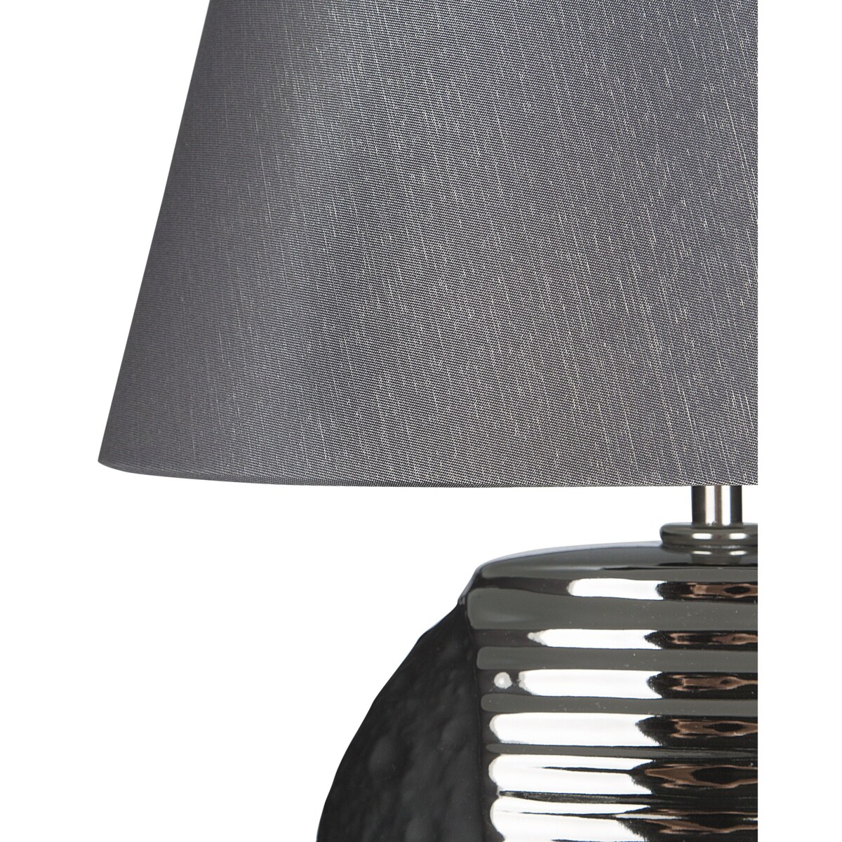 Lampka nocna porcelanowa czarno-srebrna ESLA