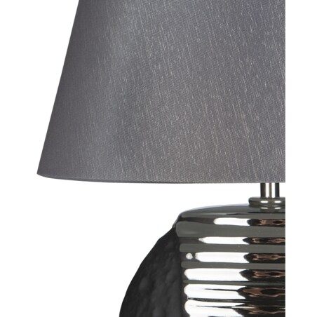 Lampka nocna porcelanowa czarno-srebrna ESLA