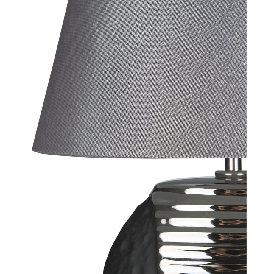 Lampka nocna porcelanowa czarno-srebrna ESLA