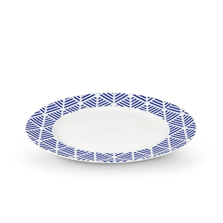 Konsimo LIVIDUS Talerz obiadowy, biały/niebieski