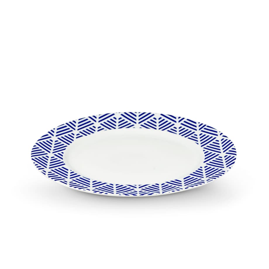 Konsimo LIVIDUS Talerz obiadowy, biały/niebieski
