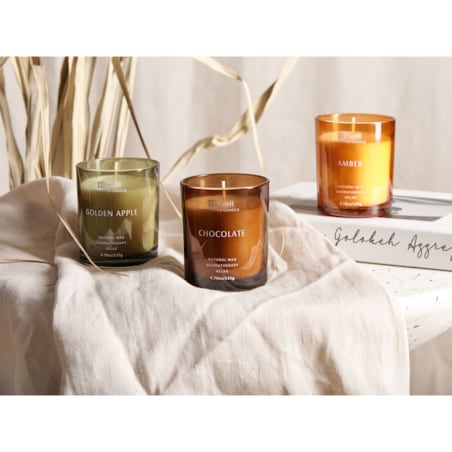 3 świece zapachowe sojowe złote jabłko/ czekolada/ bursztyn SHEER JOY