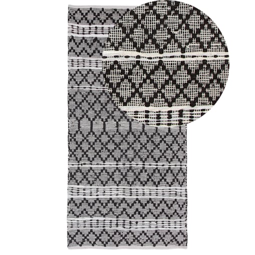 Dywan FEHIMLI 80 x 150 cm Skóra naturalna Czarny