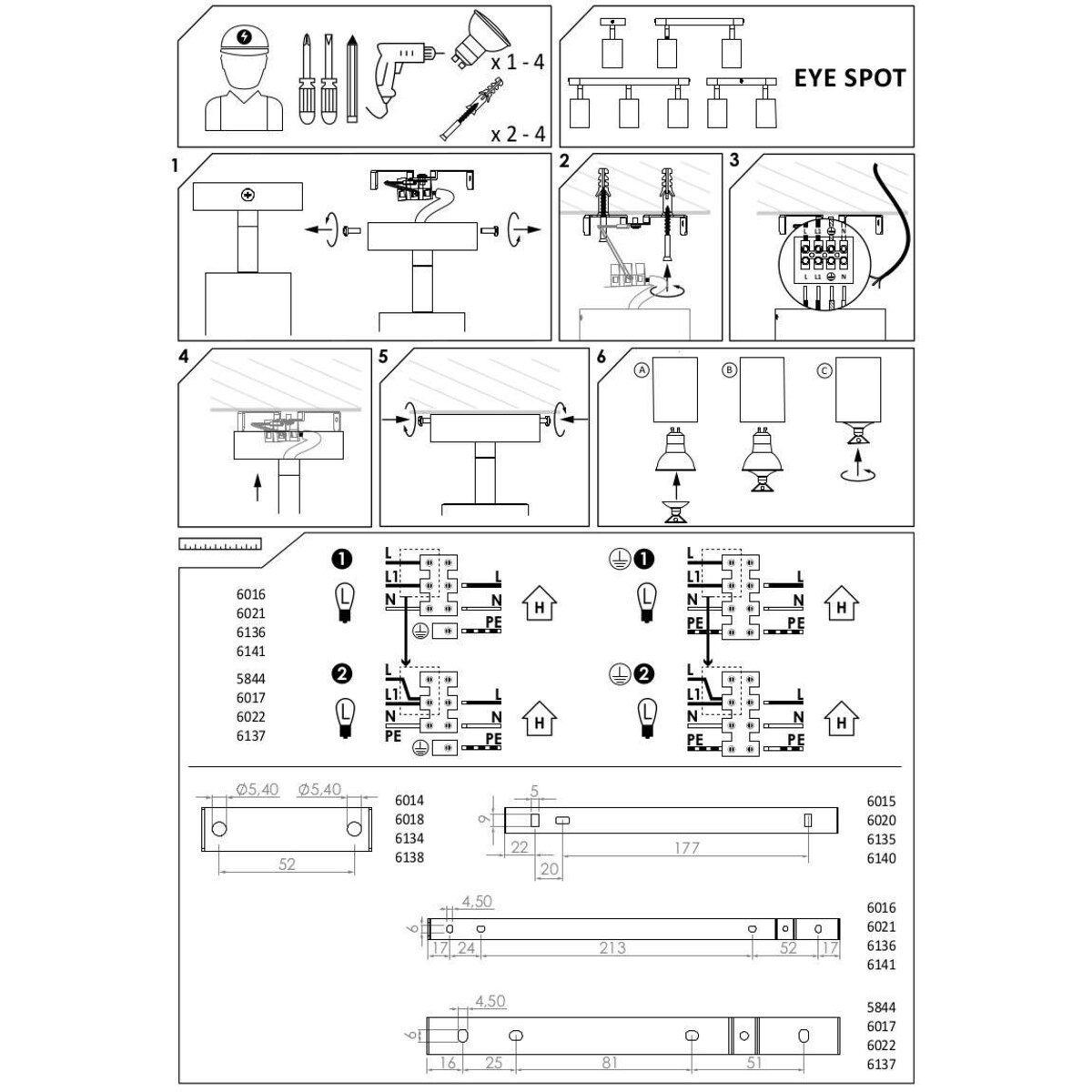 Lampa reflektorek/ spot 6018 EYE SPOT Czarny Nowodvorski