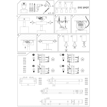 Lampa reflektorek/ spot 6018 EYE SPOT Czarny Nowodvorski
